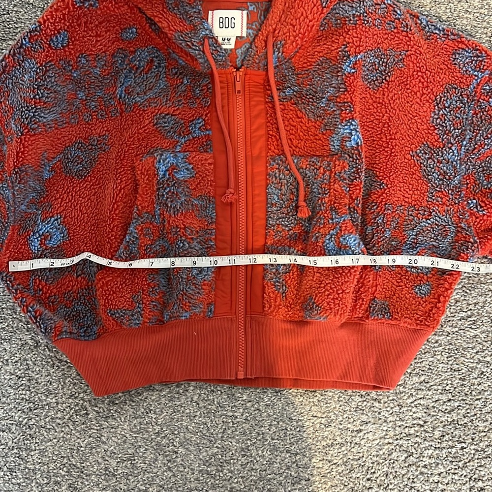 Women’s Urban Outfitters Zip Up Fleece Hooded Sweatshirt. - Picture 8 of 10